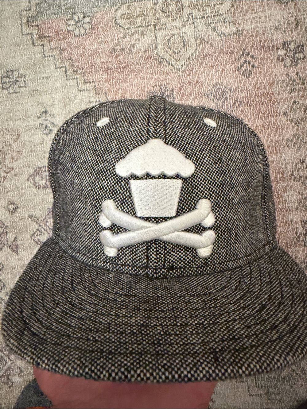 RARE! Johnny Cupcakes x New Era 59FIFTY Tweed Fitted Hat 7 3/8